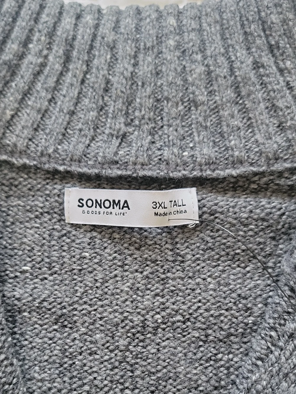 Sonoma Men's Gray Half-Zip Sweater 3XL TALL
